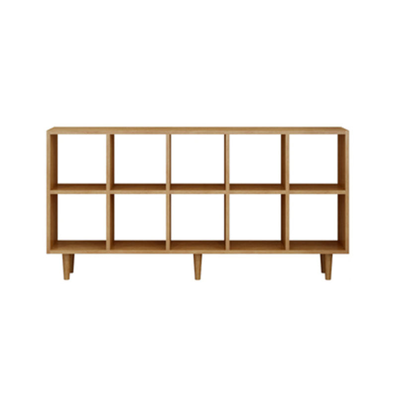 Modern Style Open Back Bookshelf Solid Wood Bookcase with Shelves