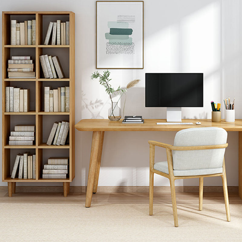 Modern Style Open Back Bookshelf Solid Wood Bookcase with Shelves