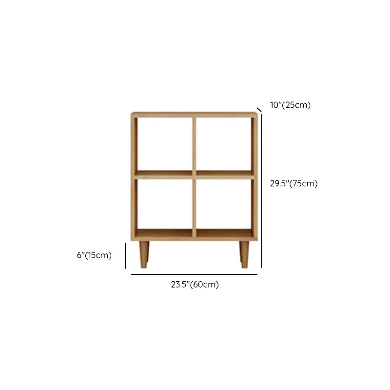 Modern Style Open Back Bookshelf Solid Wood Bookcase with Shelves