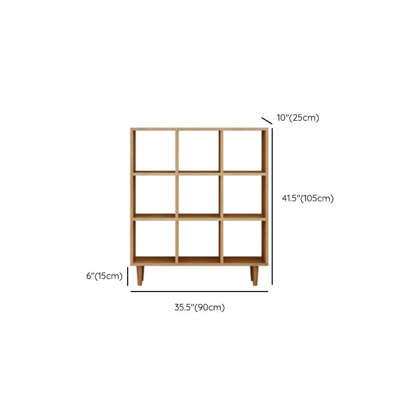 Modern Style Open Back Bookshelf Solid Wood Bookcase with Shelves