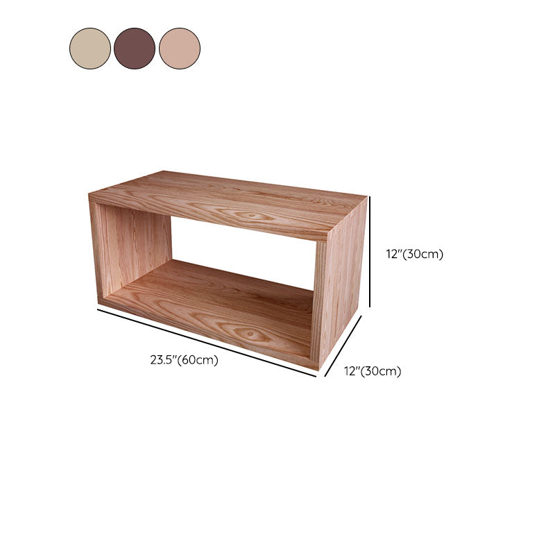 Open Back Cube Bookshelf Solid Wood Contemporary Bookcase for Home