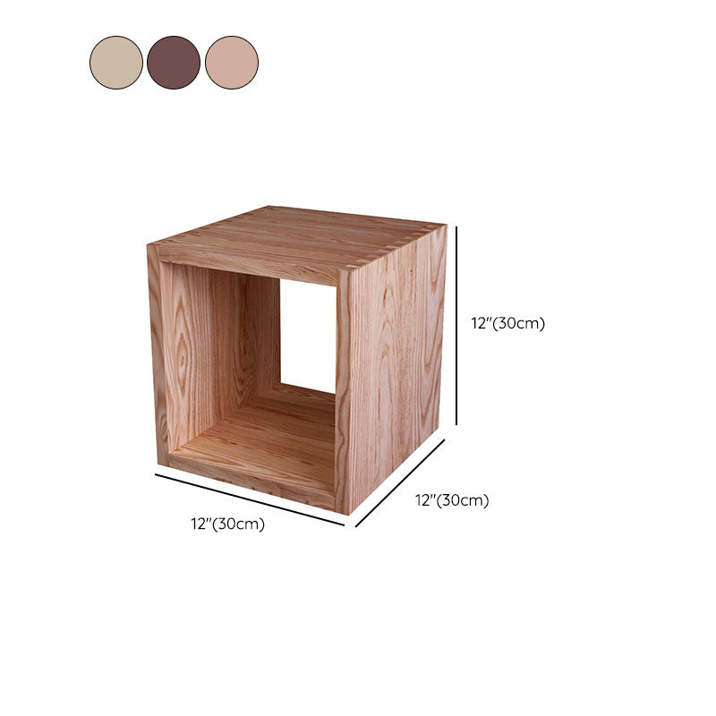 Open Back Cube Bookshelf Solid Wood Contemporary Bookcase for Home