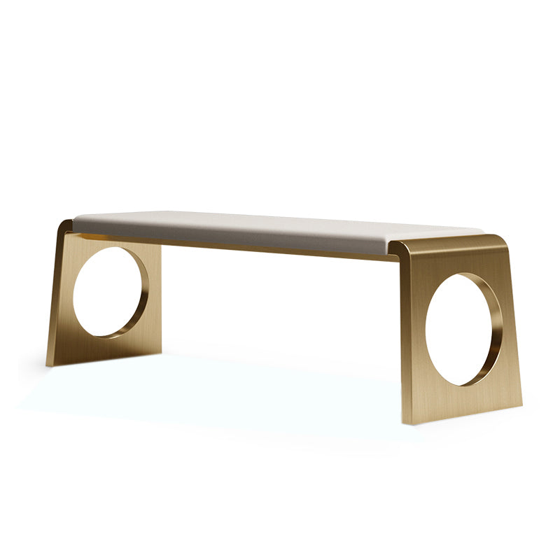 Glam Rectangle Seating Bench Cushioned Backless Entryway Bench