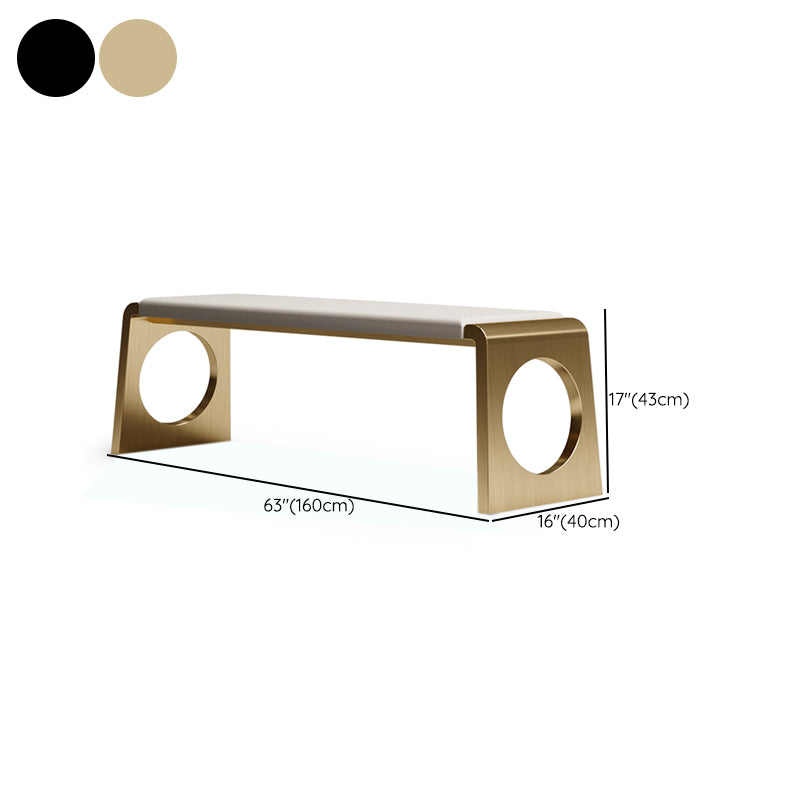 Glam Rectangle Seating Bench Cushioned Backless Entryway Bench