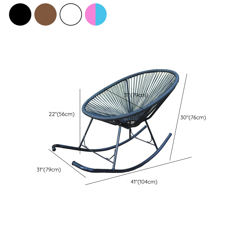 Mid-Century Modern Single Rocking Chair Indoor Rattan Rocking Chair