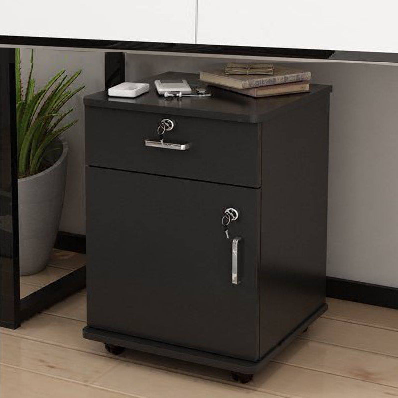 Modern Filing Cabinet Wood Vertical Filing Cabinet with Wheels