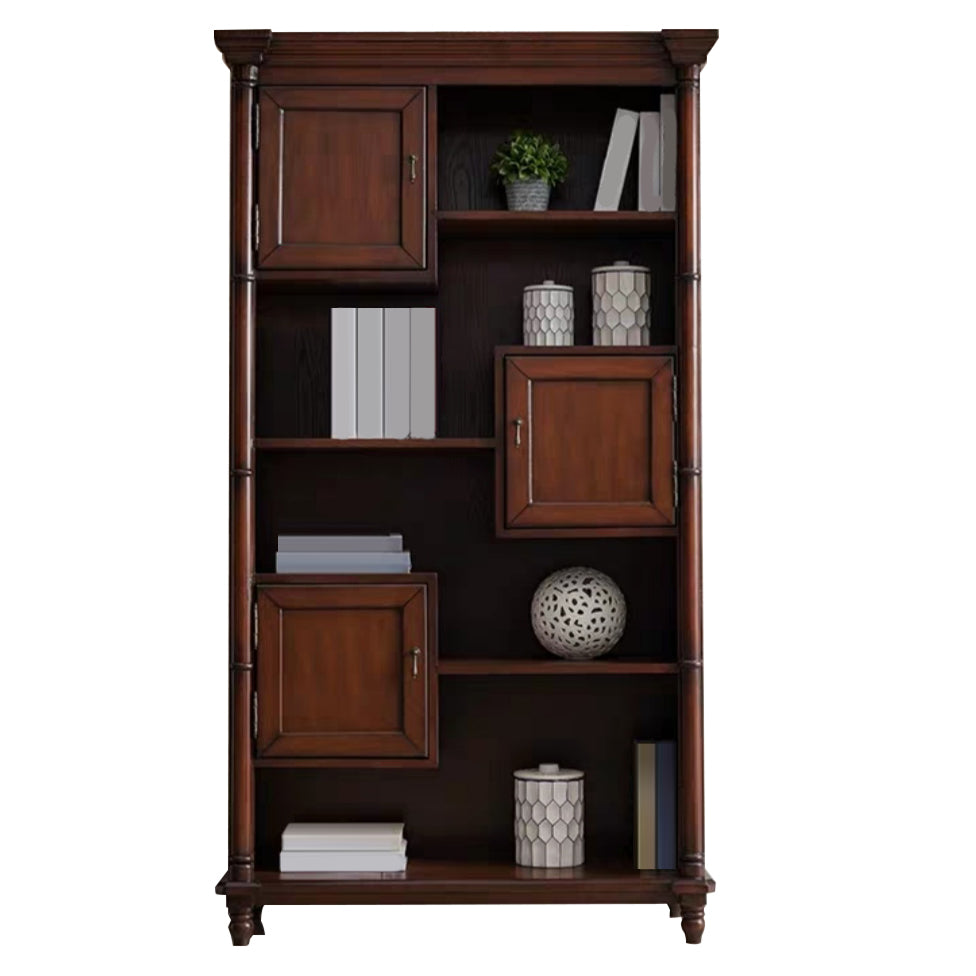 Industrial Brown Lacquered Cabinet 3-Door Cabinets, 70.9" Tall