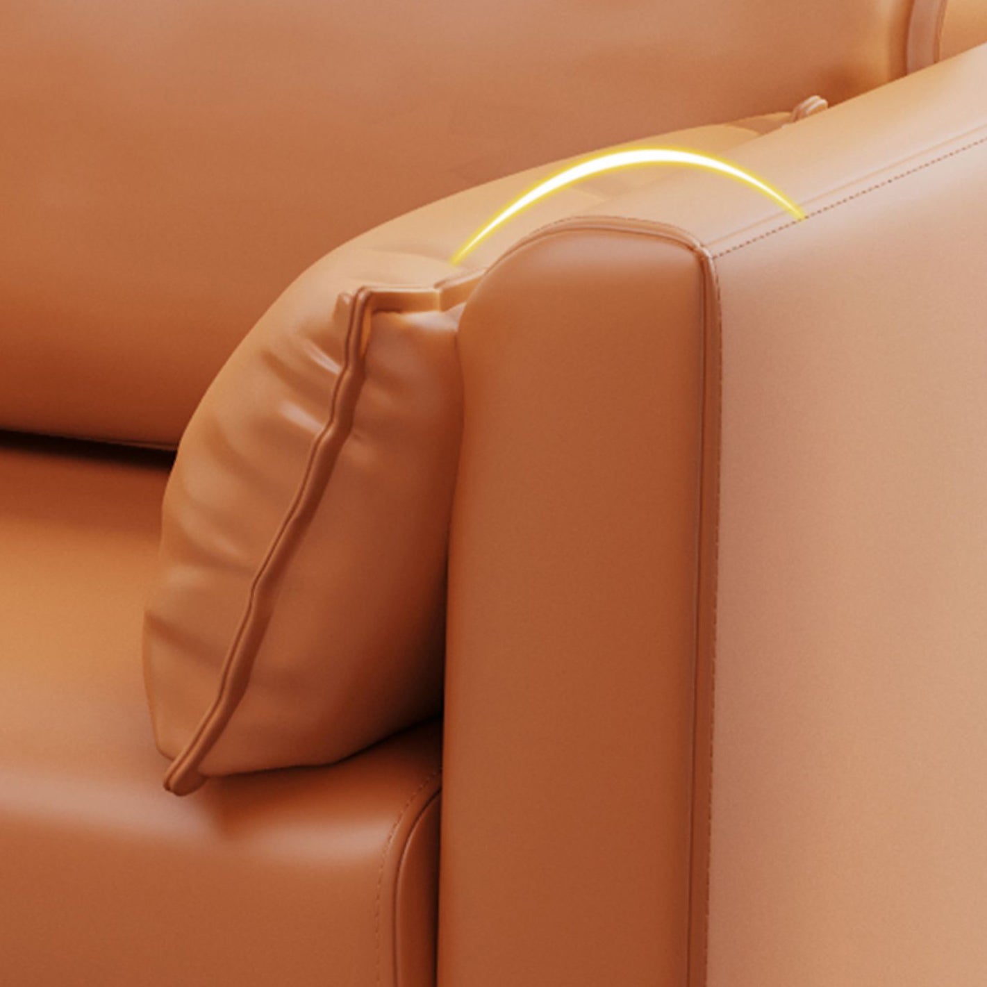 Square Arm Loveseat Sofa Apartment Leather Settee for Living Room