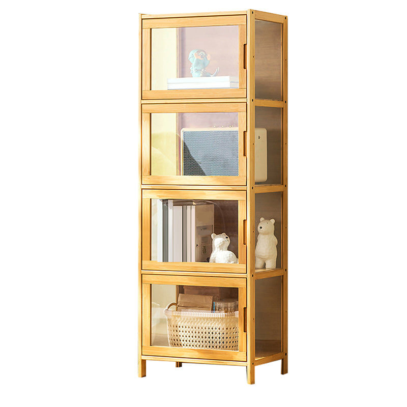 Contemporary Rectangle Accent Cabinet, Brown/Natural/Grey Cabinet with Doors