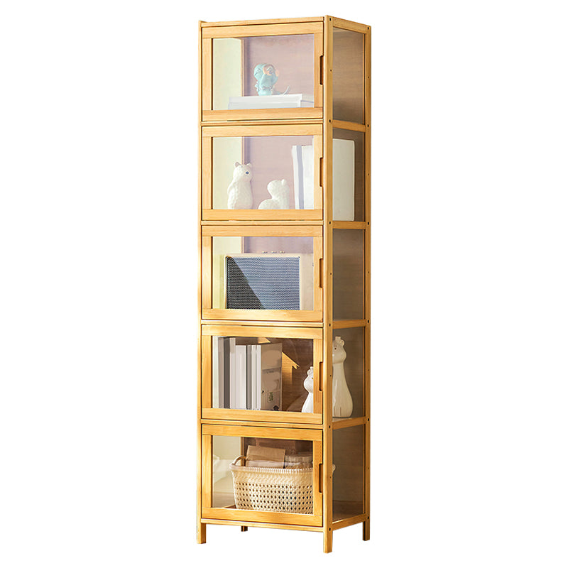 Contemporary Rectangle Accent Cabinet, Brown/Natural/Grey Cabinet with Doors