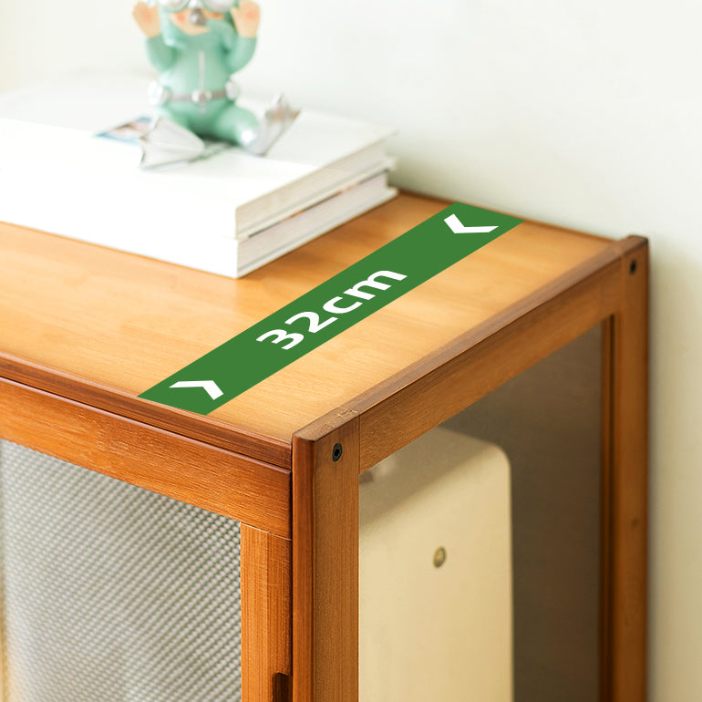 Contemporary Rectangle Accent Cabinet, Brown/Natural/Grey Cabinet with Doors