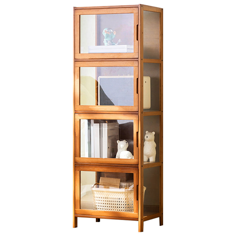 Contemporary Rectangle Accent Cabinet, Brown/Natural/Grey Cabinet with Doors