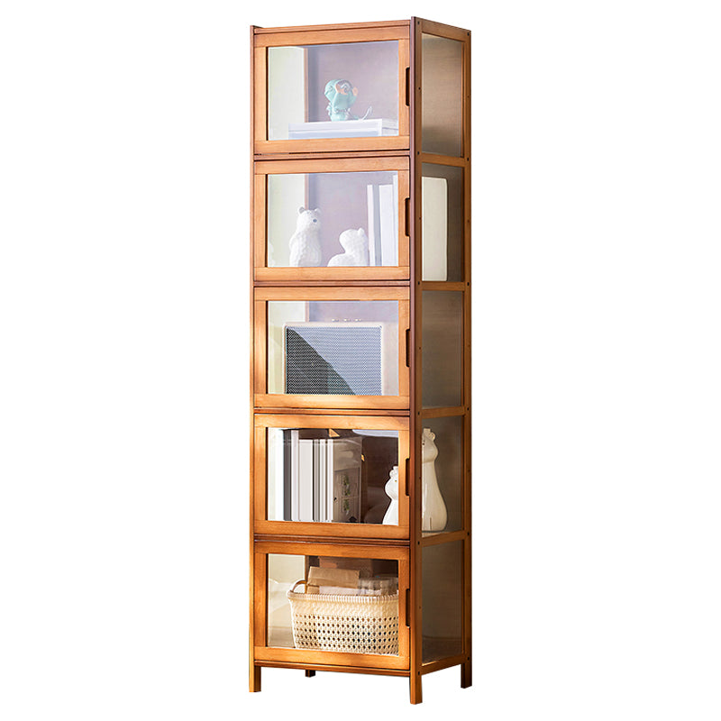 Contemporary Rectangle Accent Cabinet, Brown/Natural/Grey Cabinet with Doors