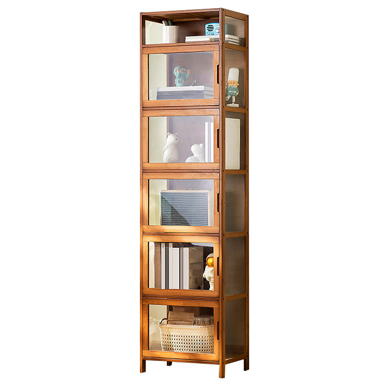 Contemporary Rectangle Accent Cabinet, Brown/Natural/Grey Cabinet with Doors