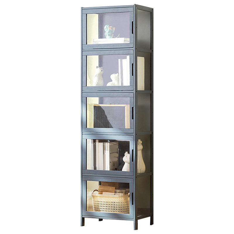 Contemporary Rectangle Accent Cabinet, Brown/Natural/Grey Cabinet with Doors