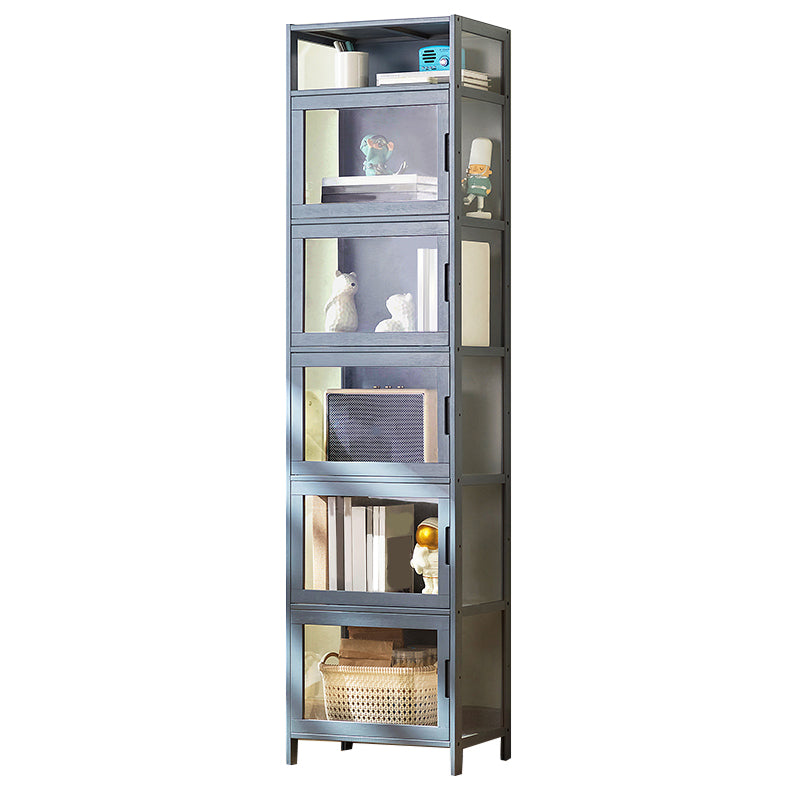 Contemporary Rectangle Accent Cabinet, Brown/Natural/Grey Cabinet with Doors