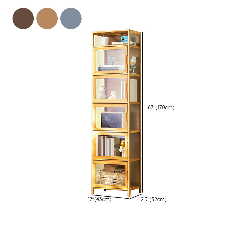 Contemporary Rectangle Accent Cabinet, Brown/Natural/Grey Cabinet with Doors