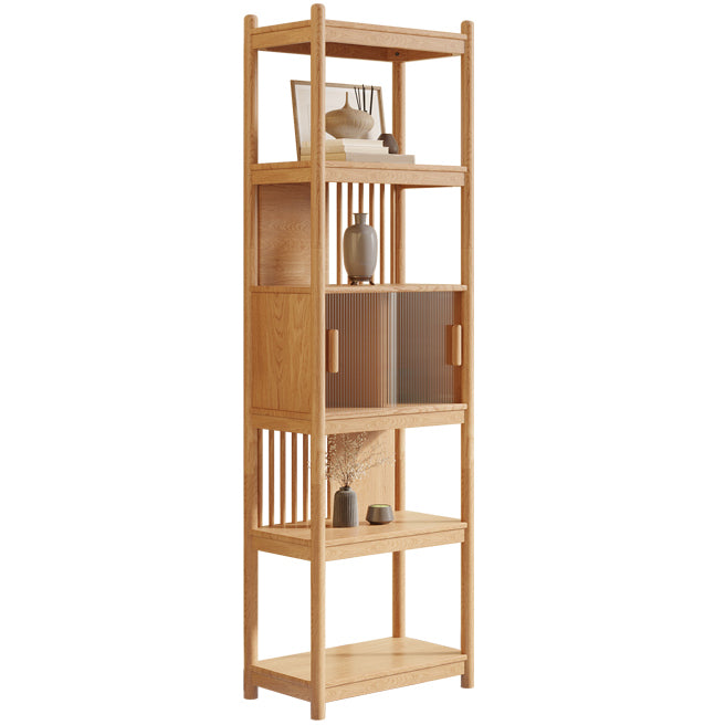 Rectangular Wood Cabinet, Mid-Century Modern Glass Paned Door Storage Cabinet