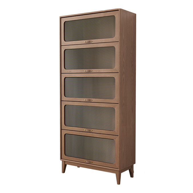 Wood Accent Cabinet, Glass Doors Storage Cabinet - Solid Wood