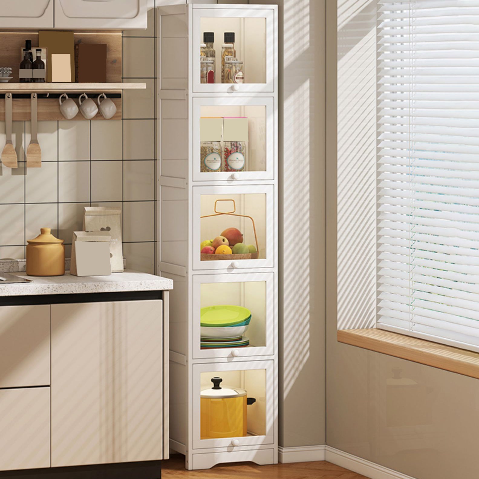 Modern Rectangle Accent Cabinet Rectangle Wood Cabinet with Doors