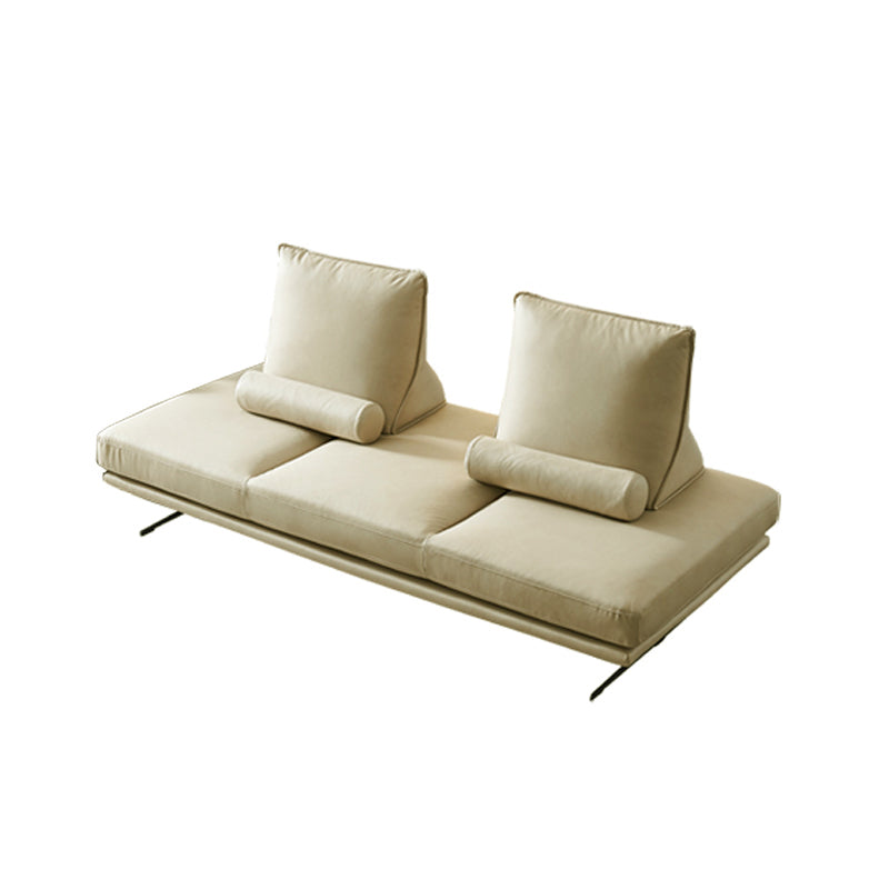 Ultra-Modern Sofa with Bolster Pillows Armless Settee for Bonus Room