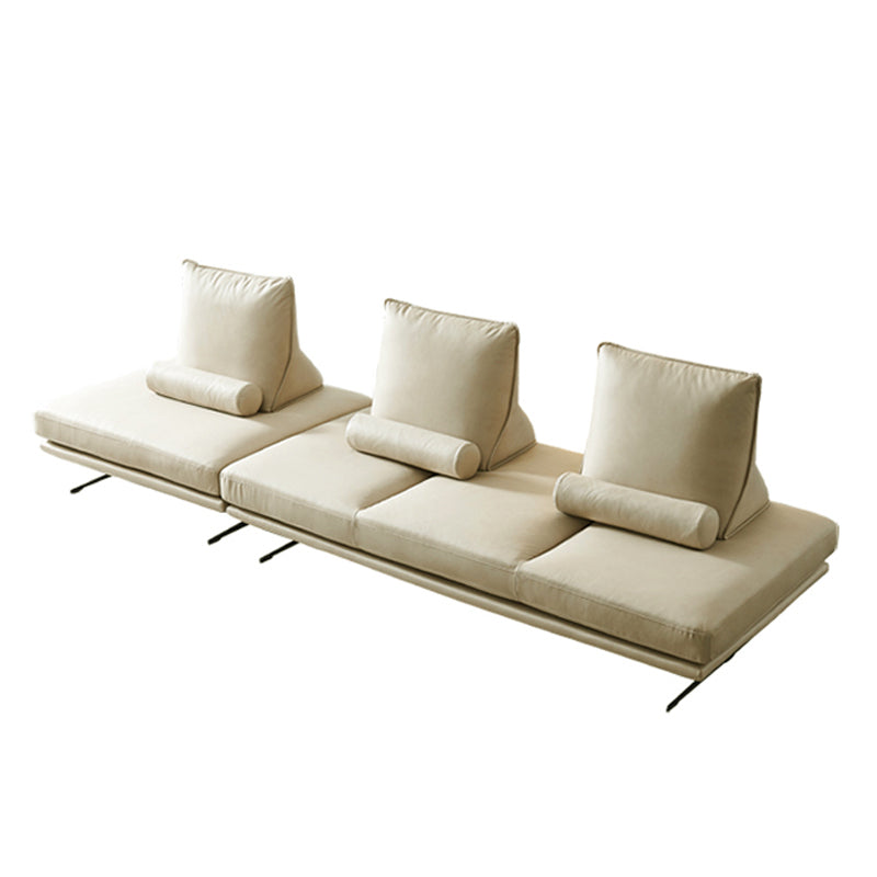 Ultra-Modern Sofa with Bolster Pillows Armless Settee for Bonus Room