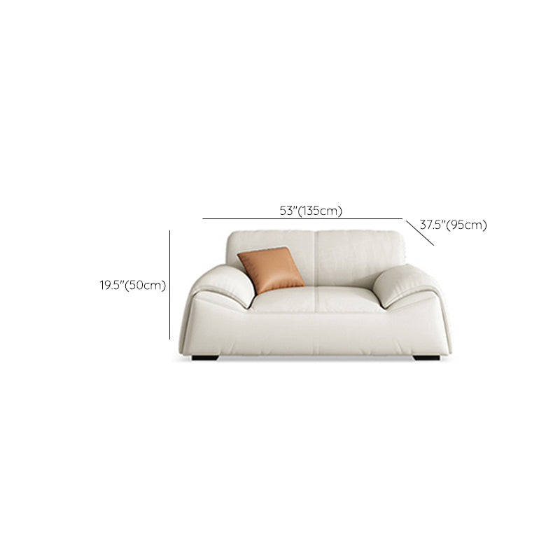 Glam Leather Sofa with Bolster Pillows Seating for Living Room