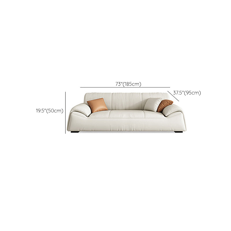 Glam Leather Sofa with Bolster Pillows Seating for Living Room