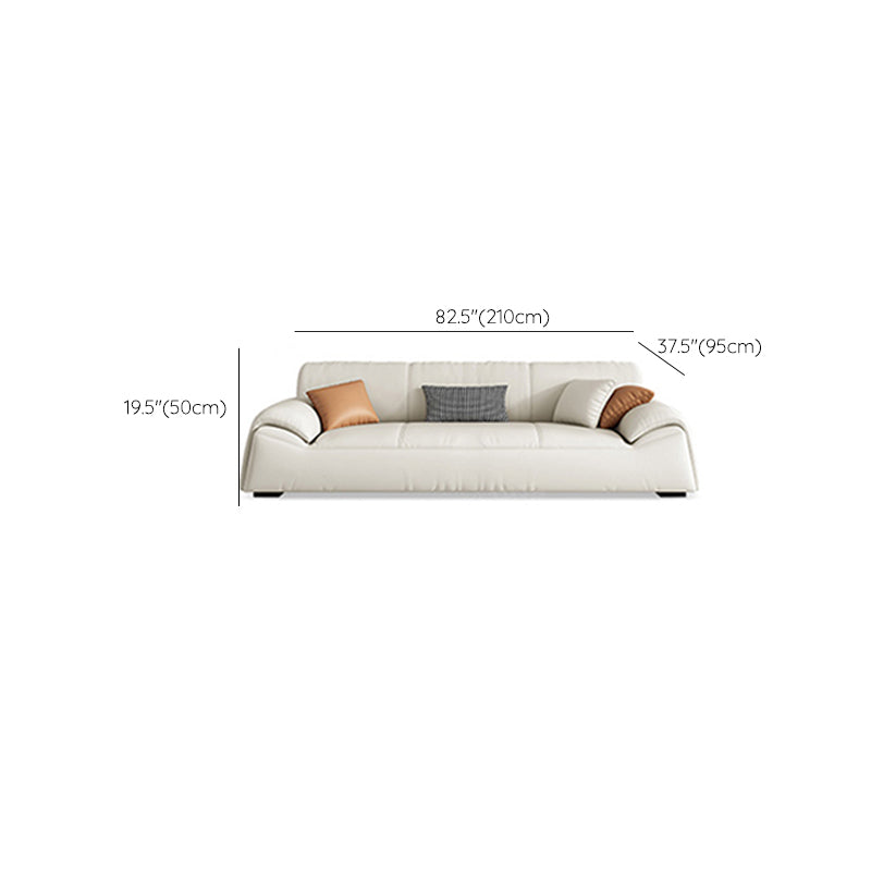 Glam Leather Sofa with Bolster Pillows Seating for Living Room