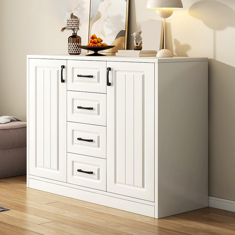 White Accent Cabinet Standard Rectangle Side Cabinet with Doors