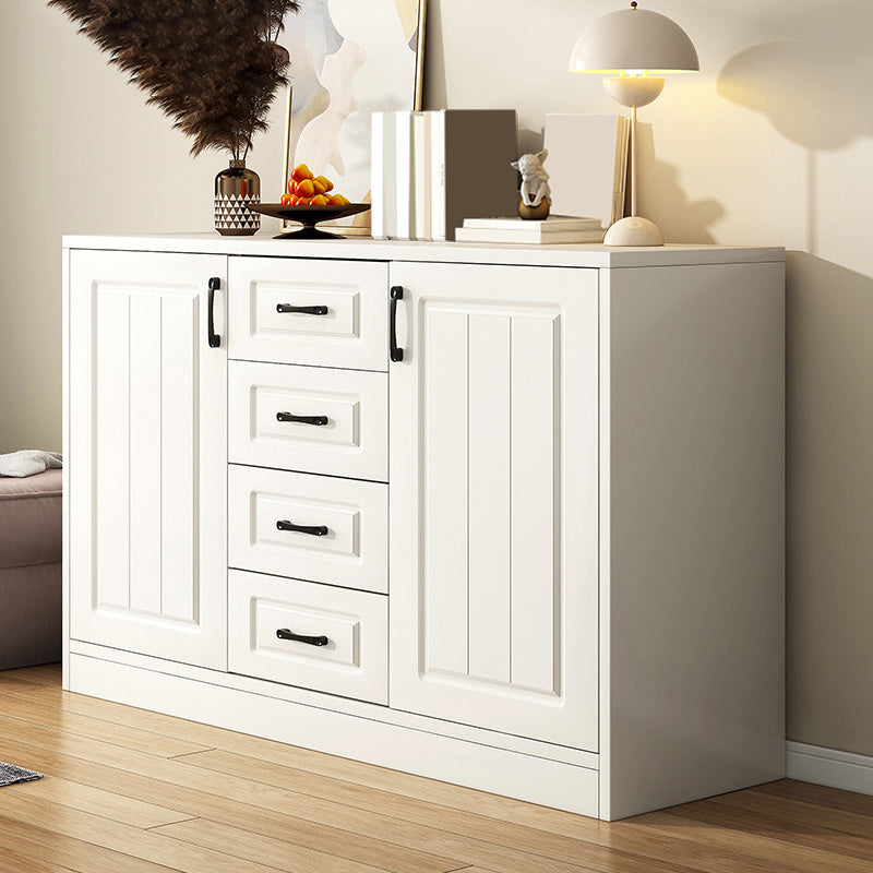 White Accent Cabinet Standard Rectangle Side Cabinet with Doors