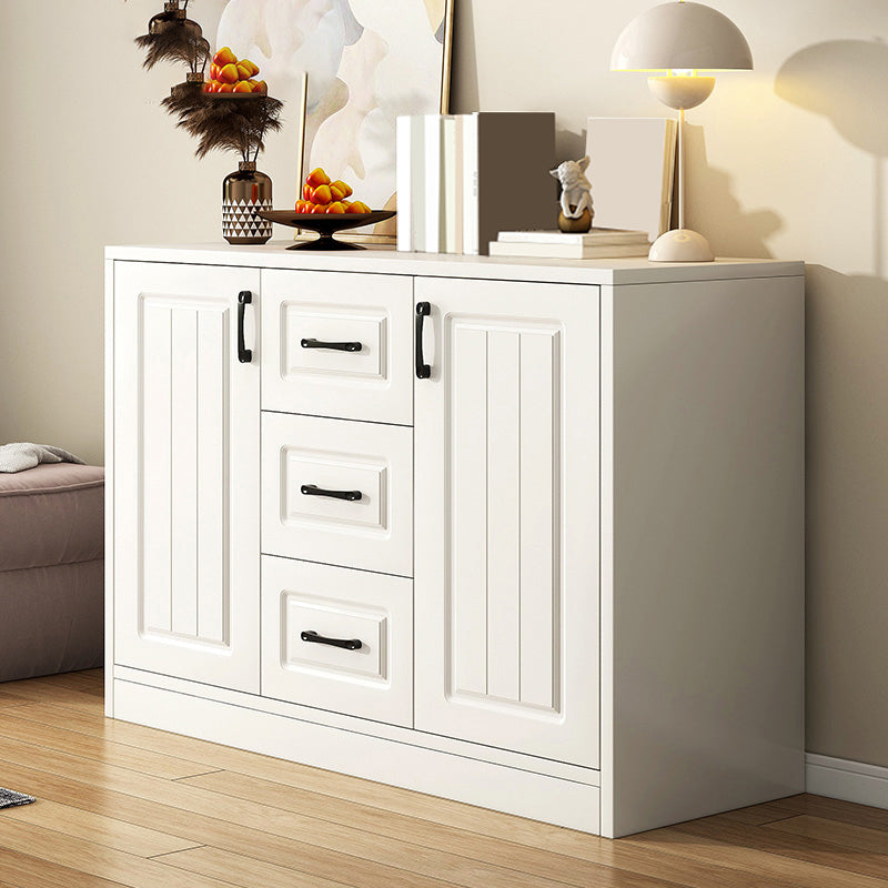 White Accent Cabinet Standard Rectangle Side Cabinet with Doors