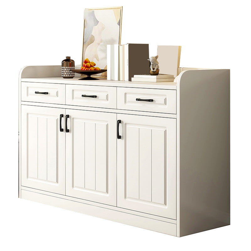 White Accent Cabinet Standard Rectangle Side Cabinet with Doors