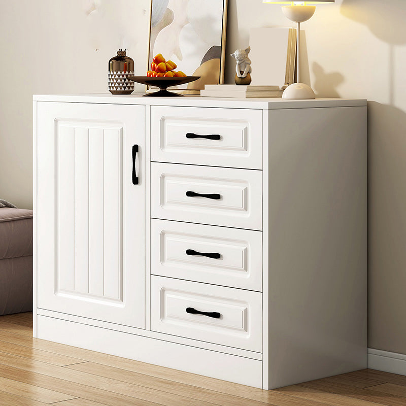 White Accent Cabinet Standard Rectangle Side Cabinet with Doors