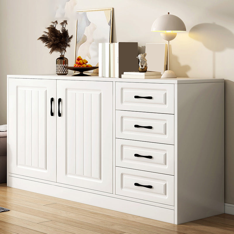 White Accent Cabinet Standard Rectangle Side Cabinet with Doors