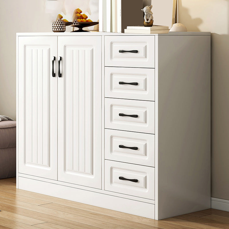 White Accent Cabinet Standard Rectangle Side Cabinet with Doors