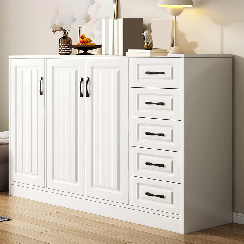 White Accent Cabinet Standard Rectangle Side Cabinet with Doors