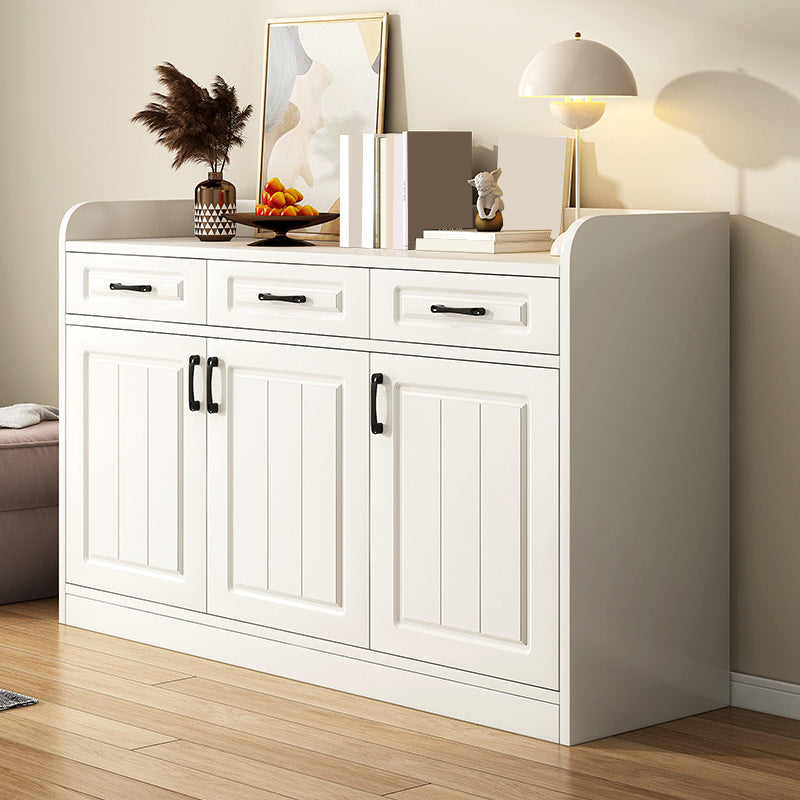 White Accent Cabinet Standard Rectangle Side Cabinet with Doors