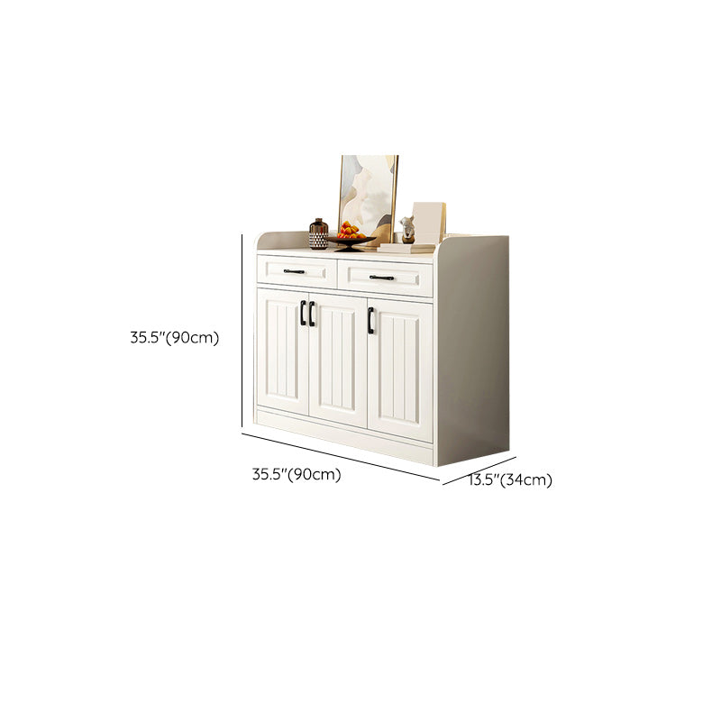 White Accent Cabinet Standard Rectangle Side Cabinet with Doors