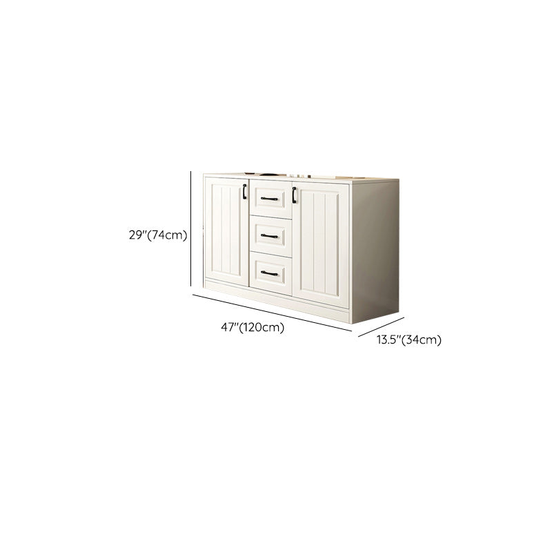 White Accent Cabinet Standard Rectangle Side Cabinet with Doors