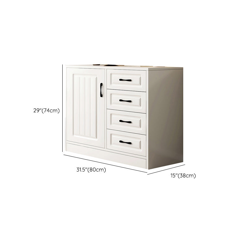 White Accent Cabinet Standard Rectangle Side Cabinet with Doors