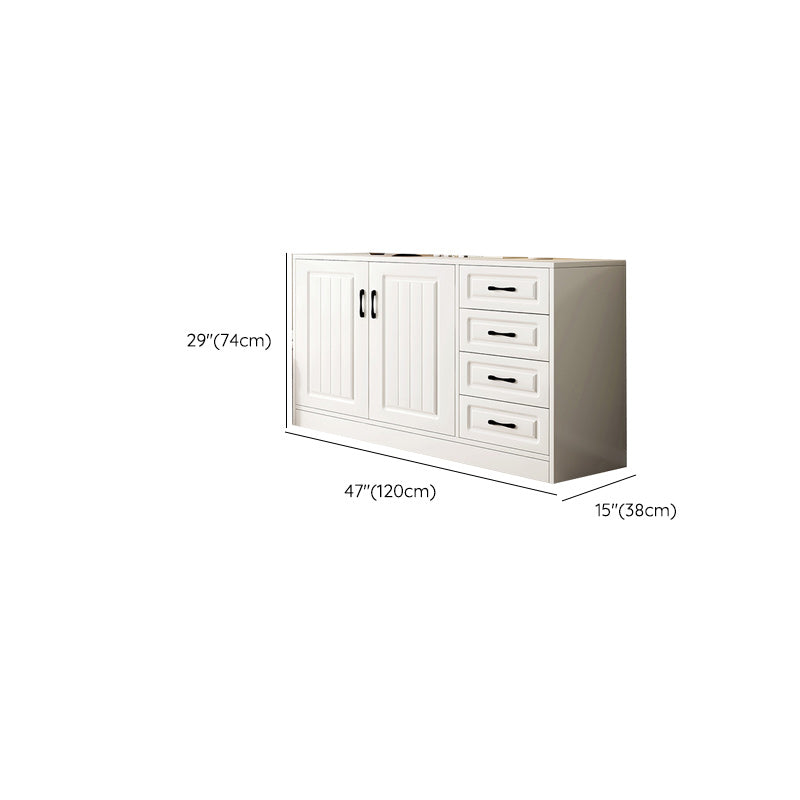 White Accent Cabinet Standard Rectangle Side Cabinet with Doors