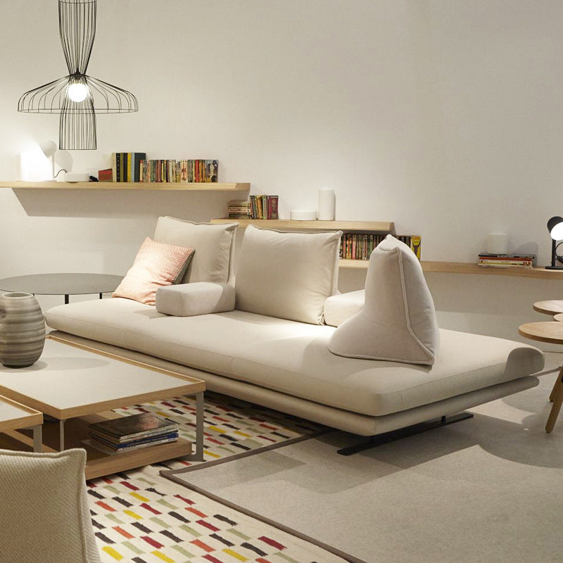 Modernistic Sofa with Bolster Pillows Armless Settee for Living Room