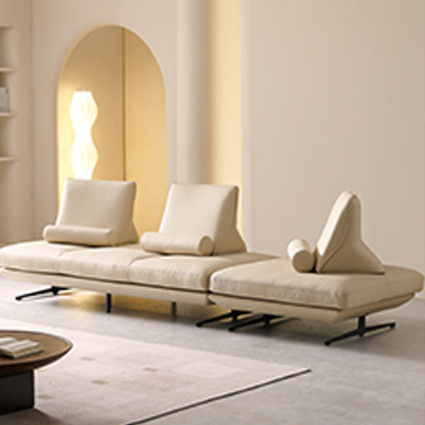 Modernistic Sofa with Bolster Pillows Armless Settee for Living Room