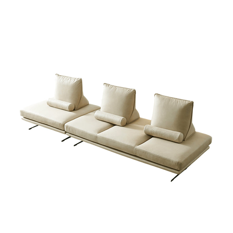 Modernistic Sofa with Bolster Pillows Armless Settee for Living Room