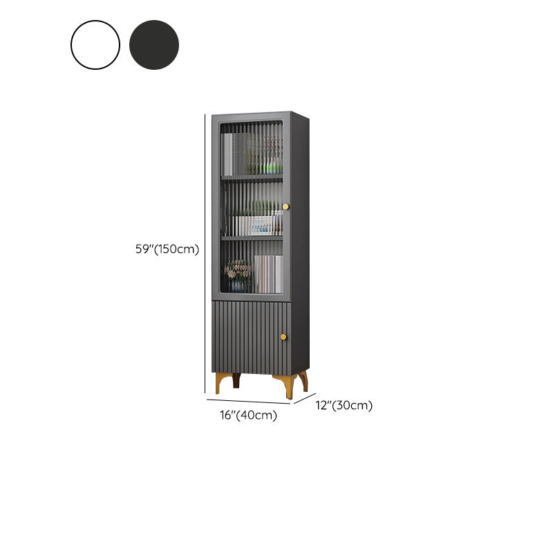Contemporary Glass Paned Accent Cabinet 2 - Drawer Side Cabinet