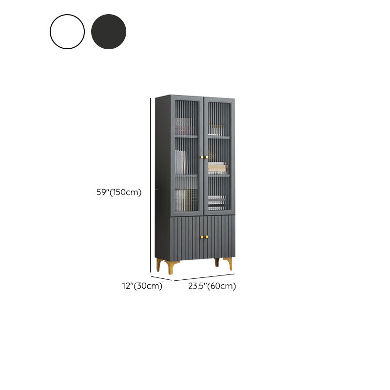 Contemporary Glass Paned Accent Cabinet 2 - Drawer Side Cabinet