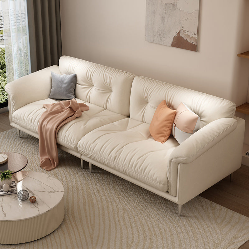 Modernistic Sofa Faux Leather Armless Sofa with Loose Back for Living Room
