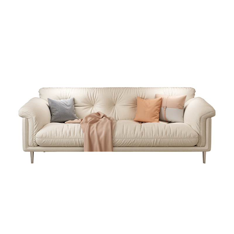 Modernistic Sofa Faux Leather Armless Sofa with Loose Back for Living Room