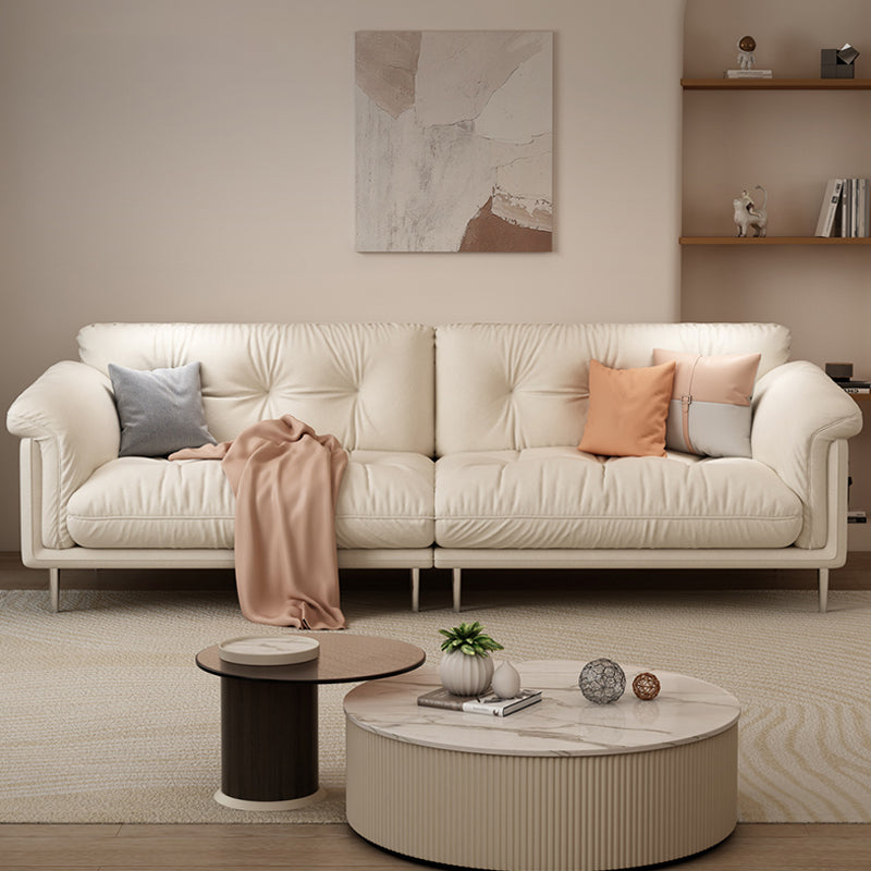 Modernistic Sofa Faux Leather Armless Sofa with Loose Back for Living Room